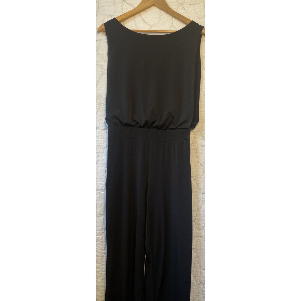 Valerie Bertenelli Black Jumpsuit Romper One Piece Women's Size 8 Open Back